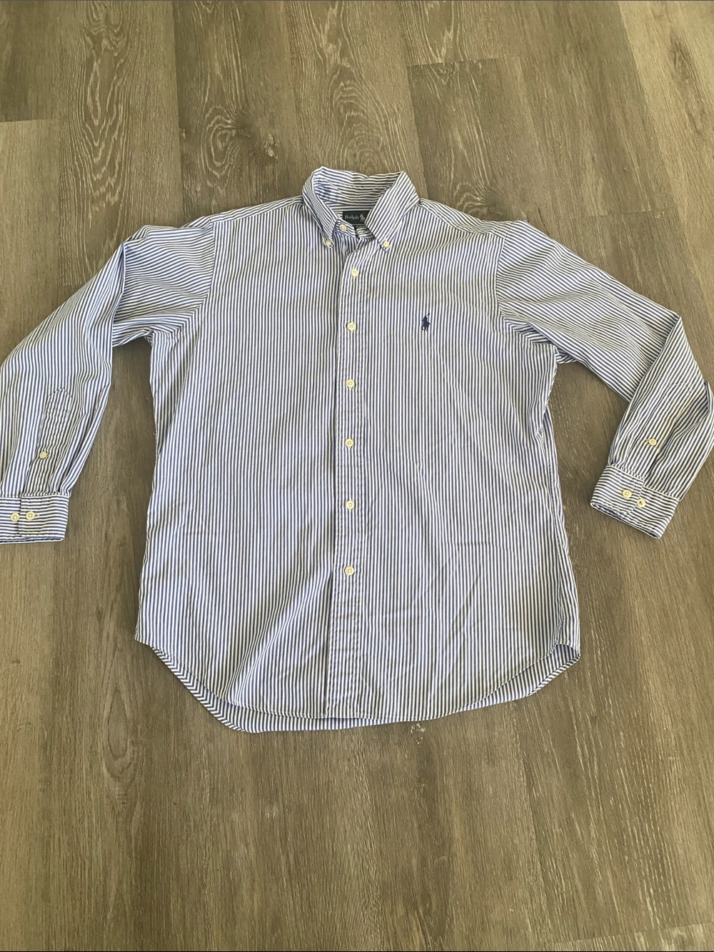 Ralph Lauren Polo Classics fit Blue Stripe Button-Down Dress Shirt
